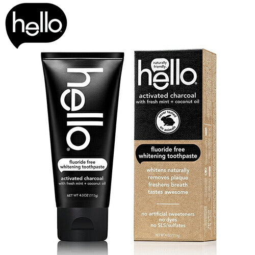 【追跡可能海外メール便】Hello ハロー チャコール ホワイトニング Toothpaste 歯磨き粉 114g