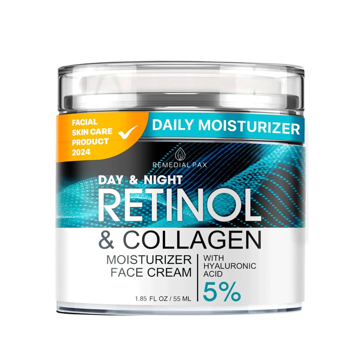 【エクスプレス便】REMEDIAL PAX Retinol & Collagen Moisturizer Face Cream Hyaluronic Acid 5% 1.85 Fl Oz レメディール パックス レチノール&コラーゲン 保湿クリーム ヒアルロン酸 5% 55ml