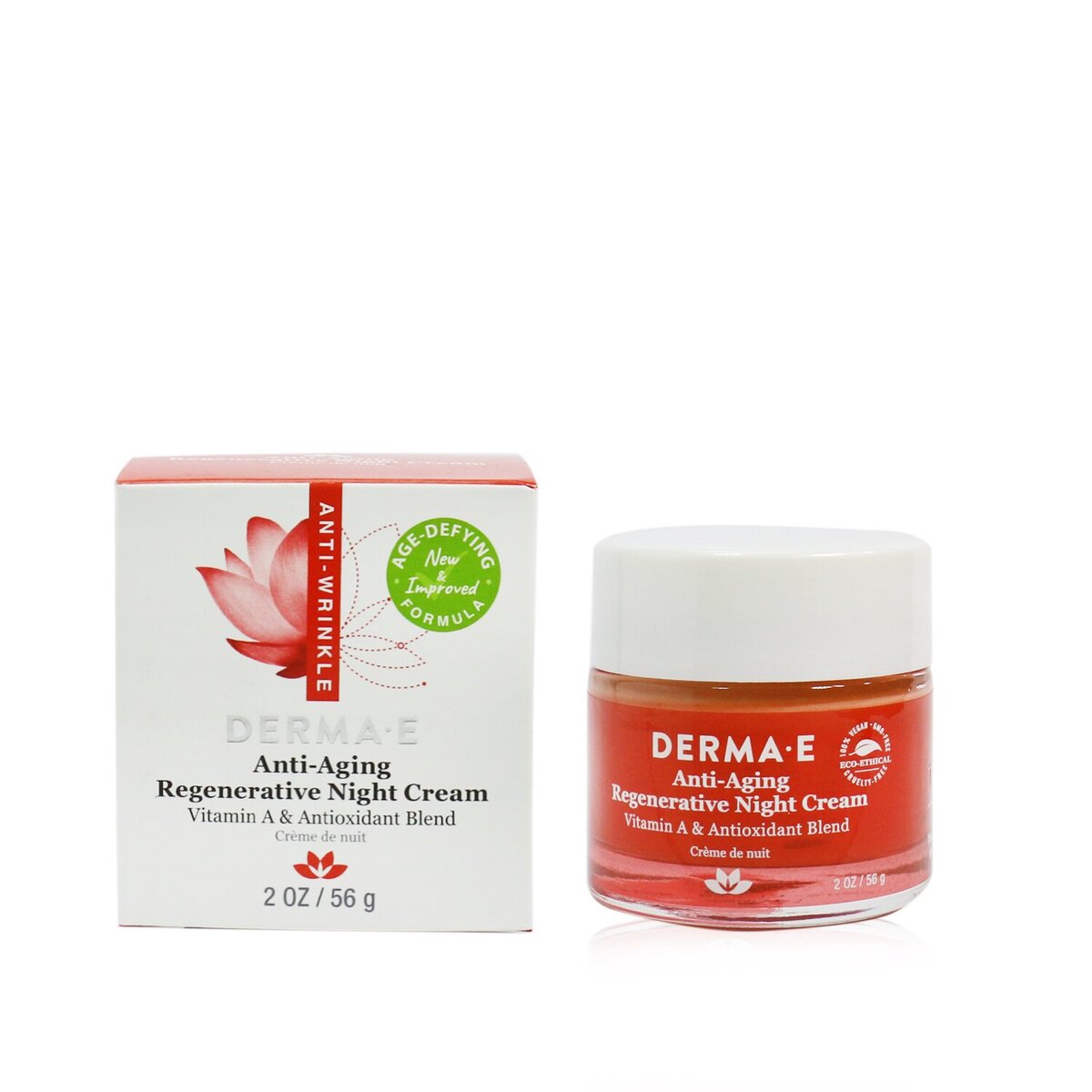 【追跡可能海外メール便】Derma E Regenerative Night Cream ダーマ E アンチリンクル リジェネレーティブ ナイト クリーム 56g/2oz