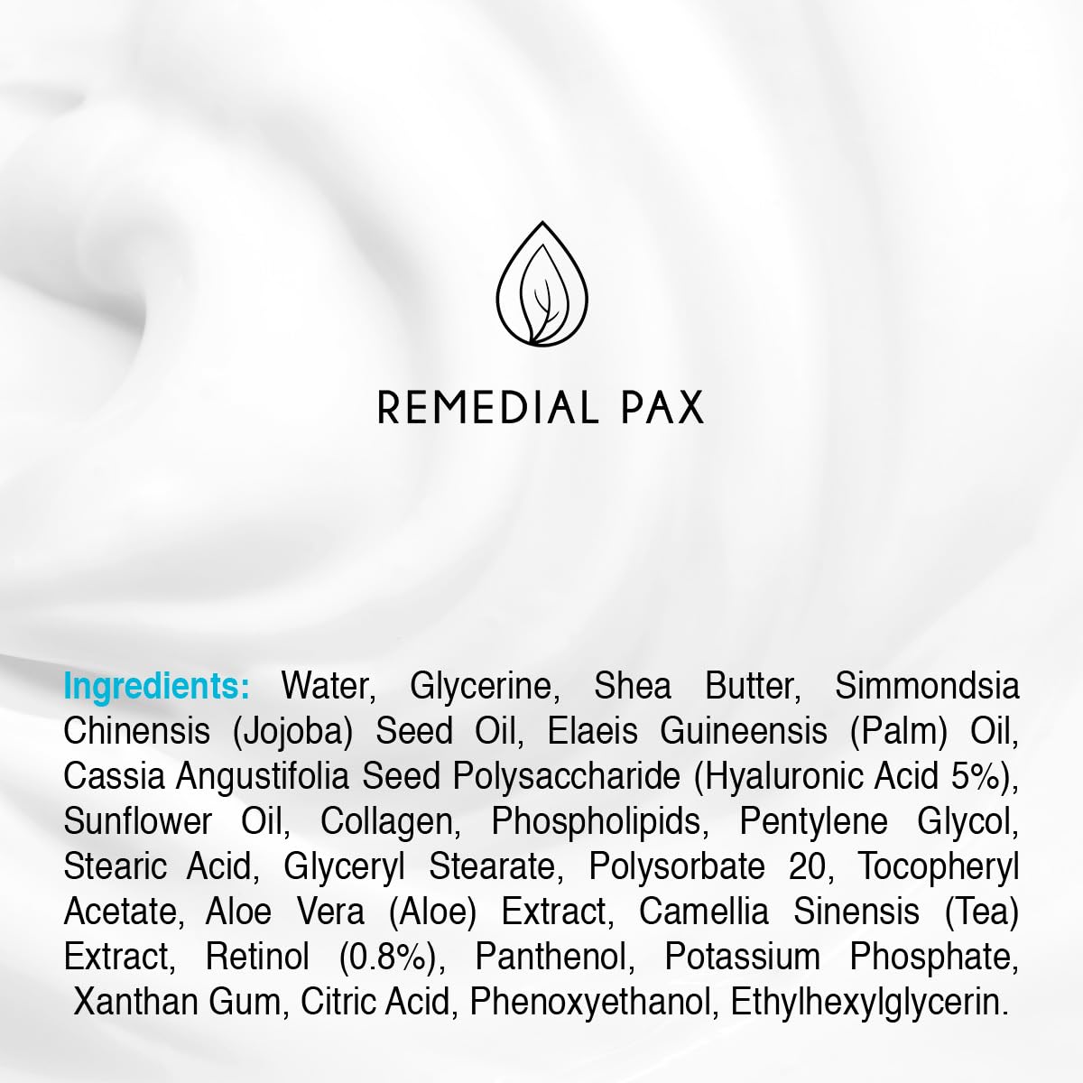【エクスプレス便】REMEDIAL PAX Retinol & Collagen Moisturizer Face Cream Hyaluronic Acid 5% 1.85 Fl Oz レメディール パックス レチノール&コラーゲン 保湿クリーム ヒアルロン酸 5% 55ml