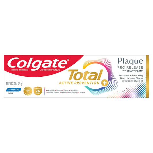 【追跡可能海外メール便】Colgate Total Plaque Pro Release Whitening Toothpaste 3.0oz</br>コルゲート トータルプラーク プロリリース ホワイトニング歯磨き粉 85g</br>白い歯 ホワイトニング 過敏症予防