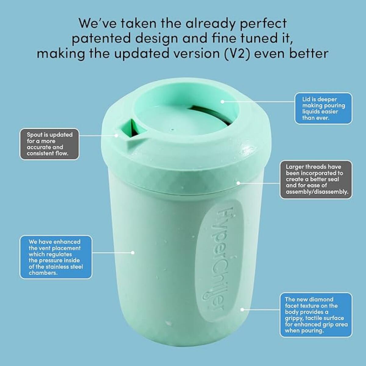 【エクスプレス便】HyperChiller ハイパーチラー HC2M 特許取得済み ドリンククーラー 355ml 1分で冷却完了 HyperChiller HC2M Patented, 12.5 Oz, Mint Blue
