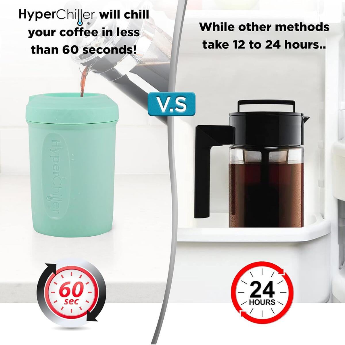 【エクスプレス便】HyperChiller ハイパーチラー HC2M 特許取得済み ドリンククーラー 355ml 1分で冷却完了 HyperChiller HC2M Patented, 12.5 Oz, Mint Blue