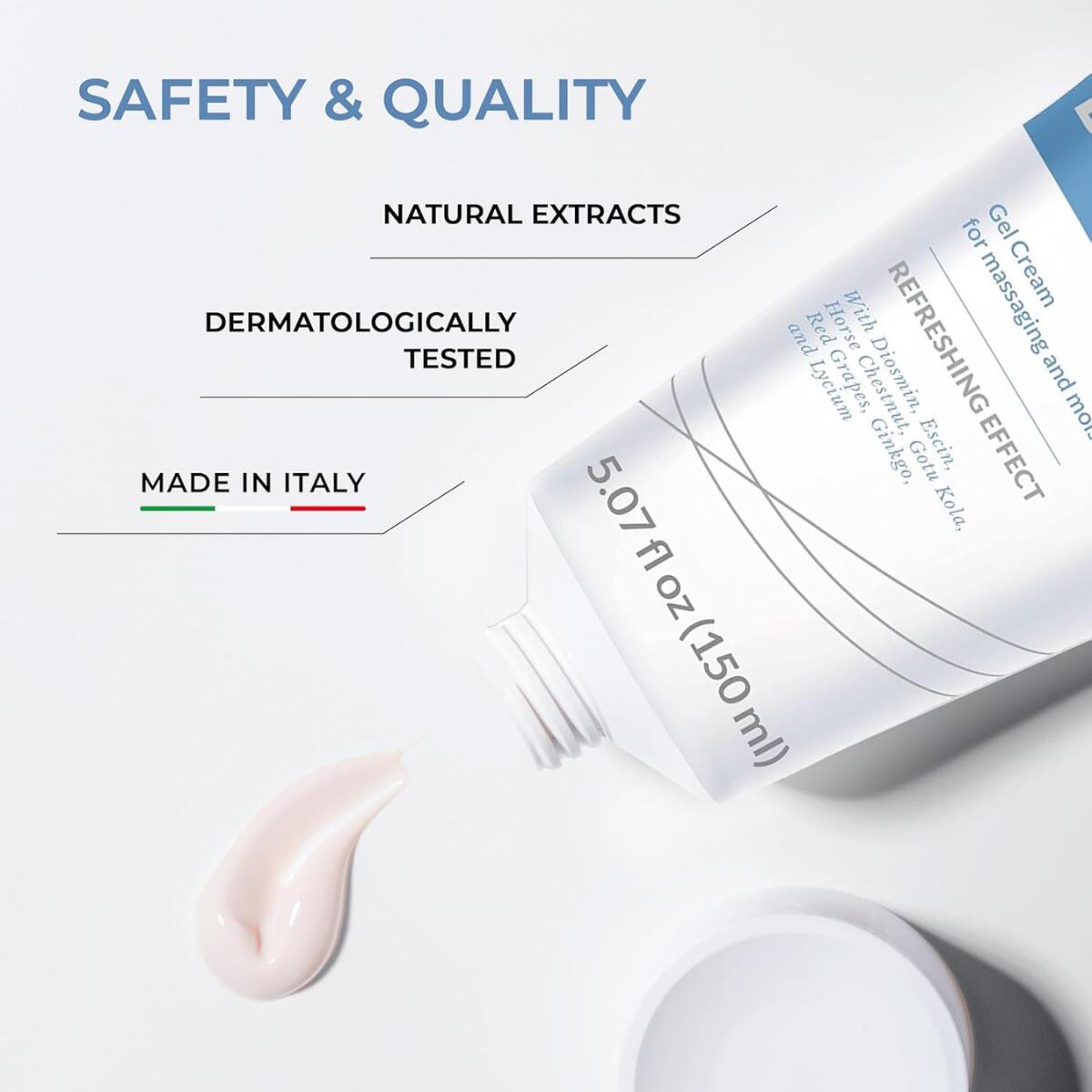 【エクスプレス便】DuLac レッグジェル 150 ml(5.07 fl oz)むくみケア メントール配合 Dulc Diosmin Legs Varicose Veins Treatment for Legs