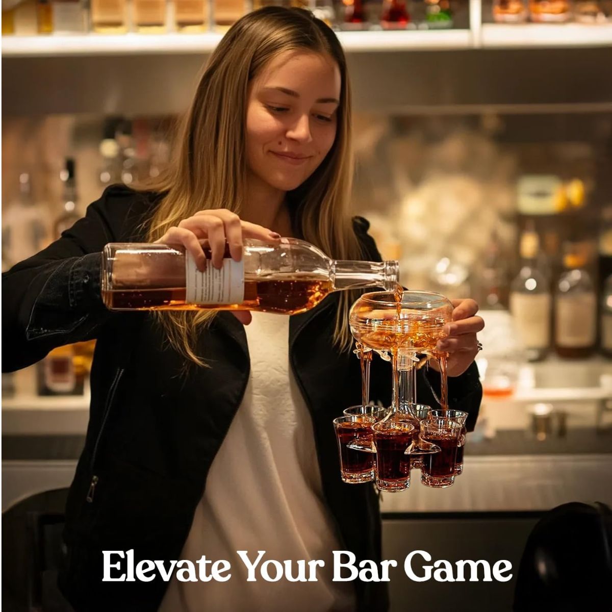 【エクスプレス便】パーティー ドリンク用 ショットグラス ディスペンサーとホルダー 6個のグラス付き Shot Glass Dispenser And Holder - Party Drink Set For Liquor With 6 Glasses