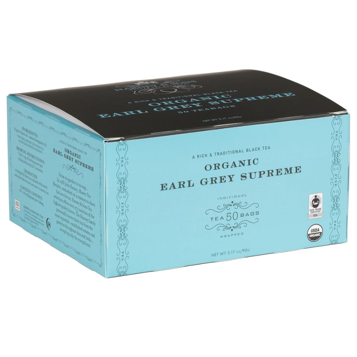 【追跡可能海外メール便】Harney & Sons オーガニック 紅茶 アールグレイ Organic Earl Grey Supreme Teabags, 50 Count ハーニー&サンズ(HARNEY&SONS) (ティーバッグ 50個入 / 個包装) ティーバッグ ギフト プレゼント