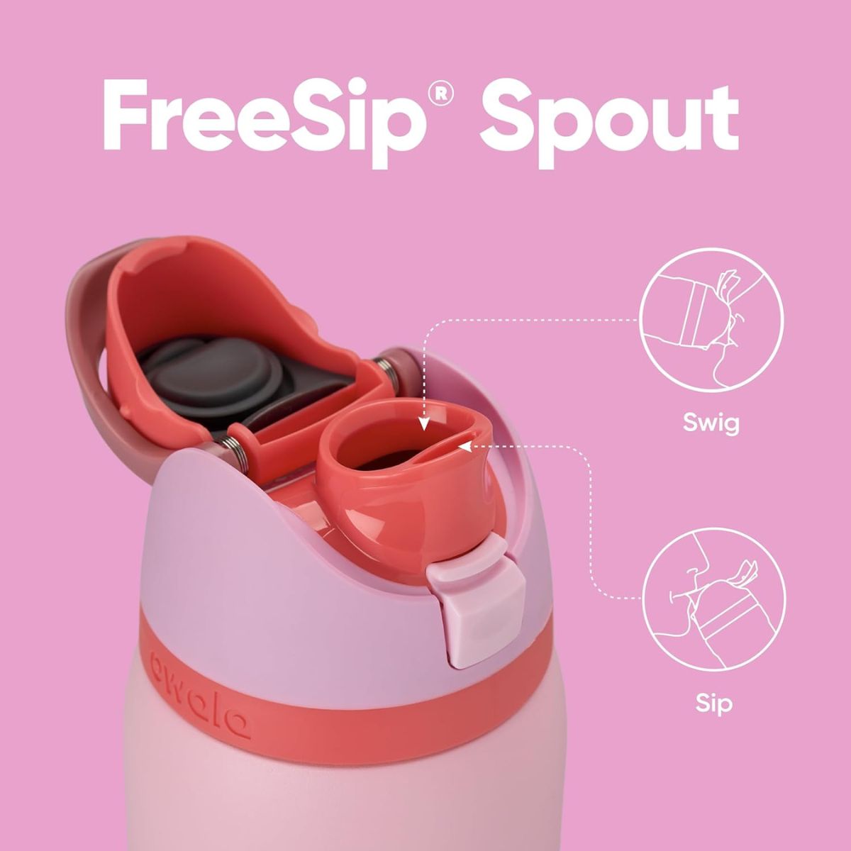 【エクスプレス便】Owala オワラ FreeSip 水筒 ピンク 断熱ステンレススチール 水ボトル ストロー付き BPAフリー スポーツウォーターボトル 32オンス 946ml エンジェルフードケーキ Owala FreeSip Insulated Stainless Steel Water Bottle with Straw Angel Food Cake