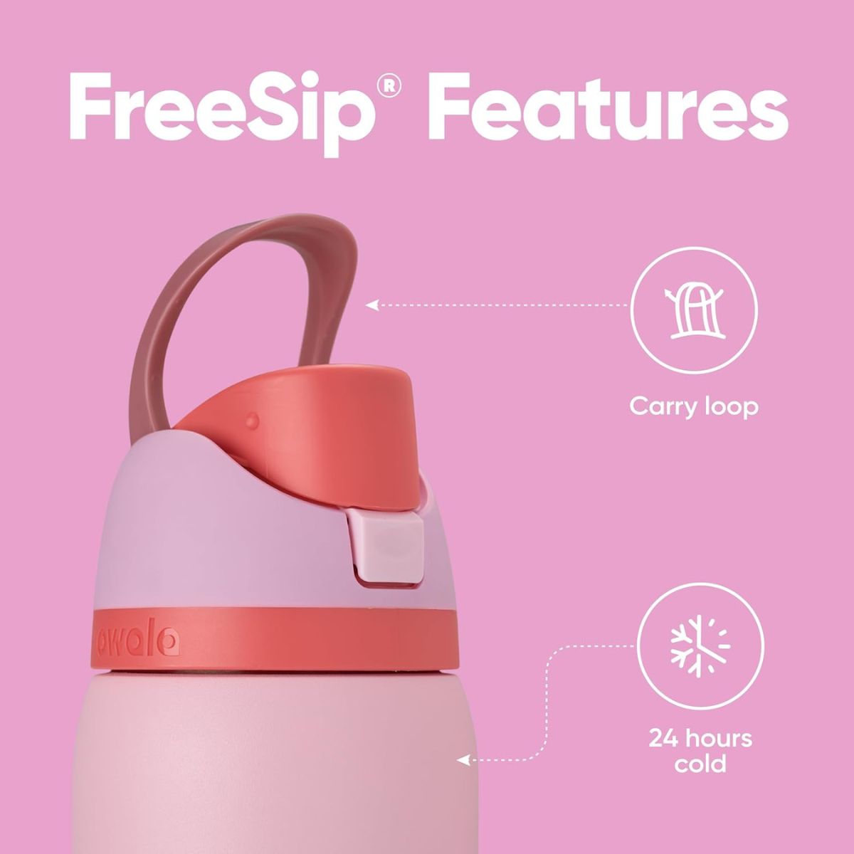【エクスプレス便】Owala オワラ FreeSip 水筒 ピンク 断熱ステンレススチール 水ボトル ストロー付き BPAフリー スポーツウォーターボトル 32オンス 946ml エンジェルフードケーキ Owala FreeSip Insulated Stainless Steel Water Bottle with Straw Angel Food Cake