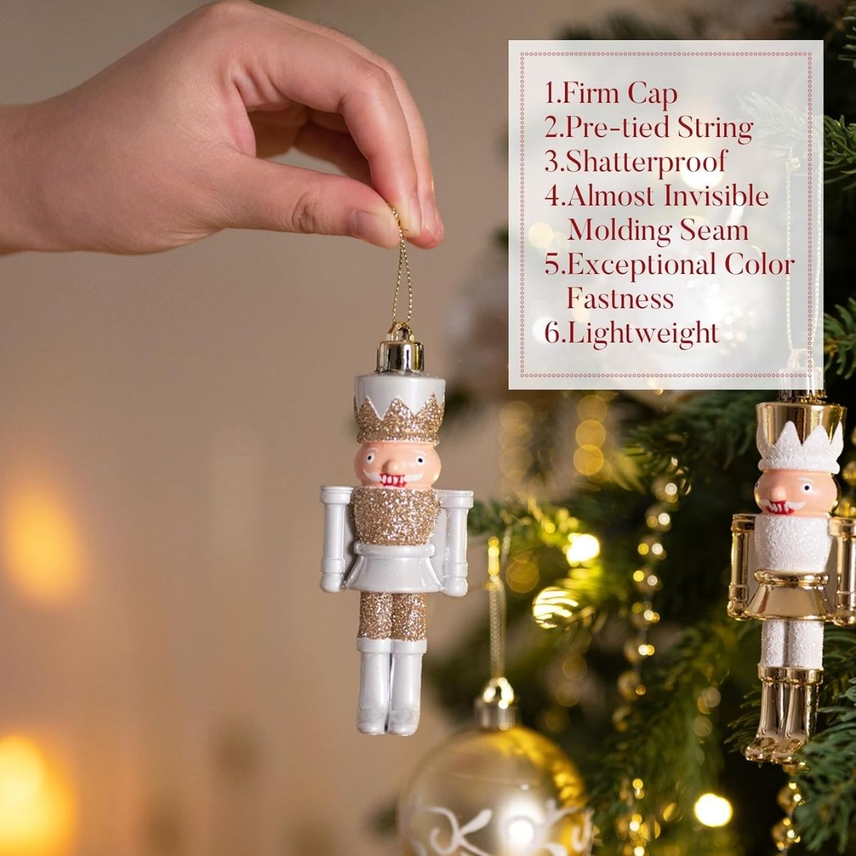 【エクスプレス便】Valery Madelyn クリスマスツリー オーナメントセット 50個入り ホワイト&ゴールド Valery Madelyn Christmas Tree Ornaments Set 50ct White Gold Xmas Holiday Wedding Decor くるみ割り人形 割れにくい ホリデー