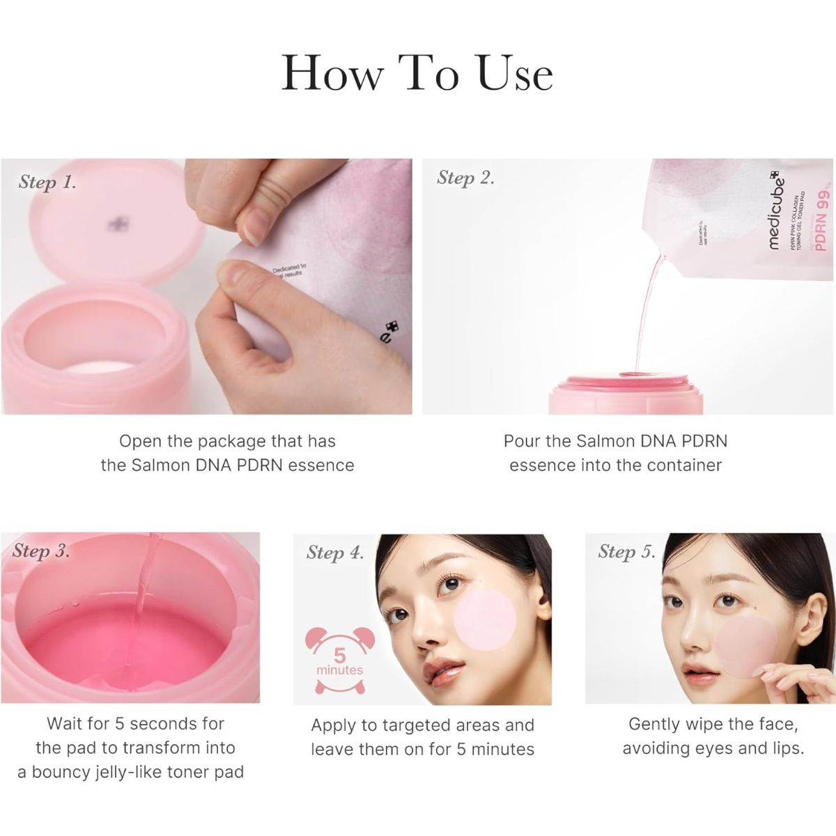 【エクスプレス便】メディキューブ サーモンDNA PDRN ピンクコラーゲン ジェリーパッド 韓国製ジェルトナーパッド 70枚入り medicube Salmon DNA PDRN Pink Collagen Jelly Pad