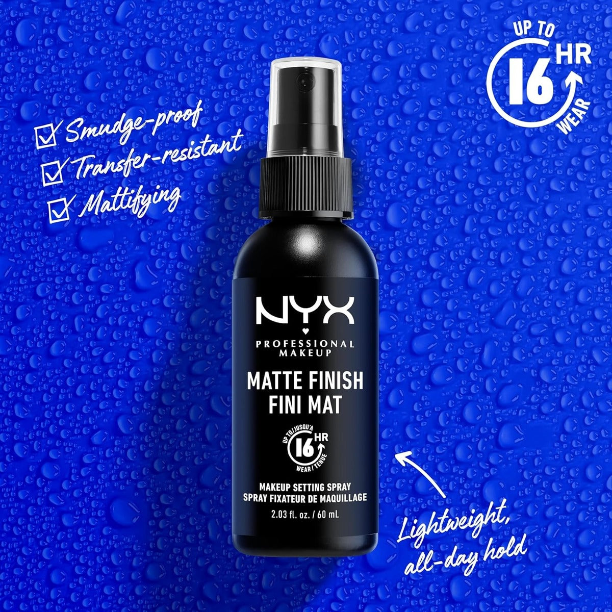 【追跡可能海外メール便】NYX メイクアップ セッティングスプレー マットフィニッシュ 60ml 長時間キープ・テカリ防止・ヴィーガン NYX PROFESSIONAL MAKEUP Makeup Setting Spray Matte Finish Long Lasting Face Mist