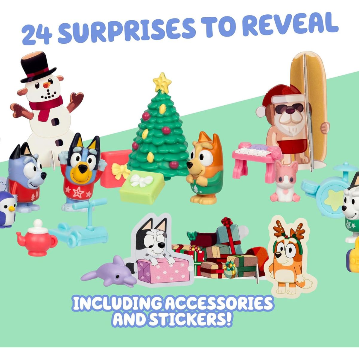 【エクスプレス便】ブルーイ グッズ クリスマス アドベントカレンダー プレゼント  人形 ミニフィギュア 24日間 クリスマス カウントダウン  Bluey Mini Figures Christmas Advent Calendar, 24-Day Christmas Calendar
