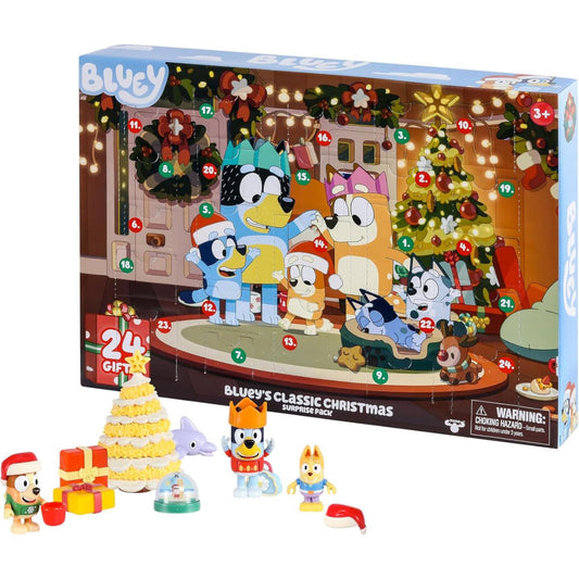 【エクスプレス便】Bluey(ブルーイ)グッズ アドベントカレンダー 24日間のサプライズ! クリスマス プレゼント フィギュア・アクセサリー・ステッカー・ミニツリー付き【クリスマス限定】  Bluey Toys for Girls and Boys, 24 Days of Surprises, Kids Advent Calendar