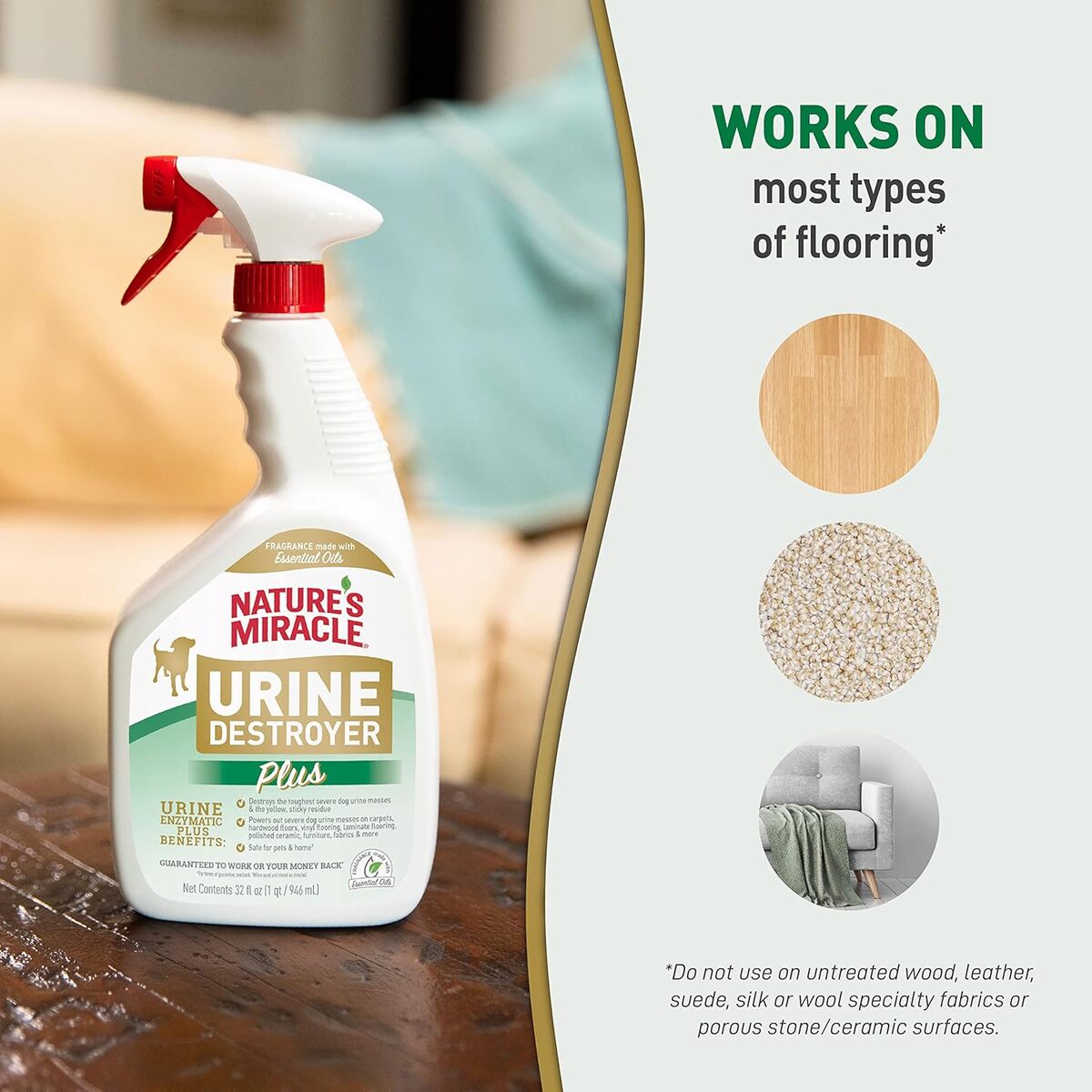 【エクスプレス便】Nature's Miracle 尿汚れクリーナー プラス 犬用 946ml ネイチャーズミラクル Urine Destroyer Plus ペット用クリーナー 汚れ ニオイ のお手入れに