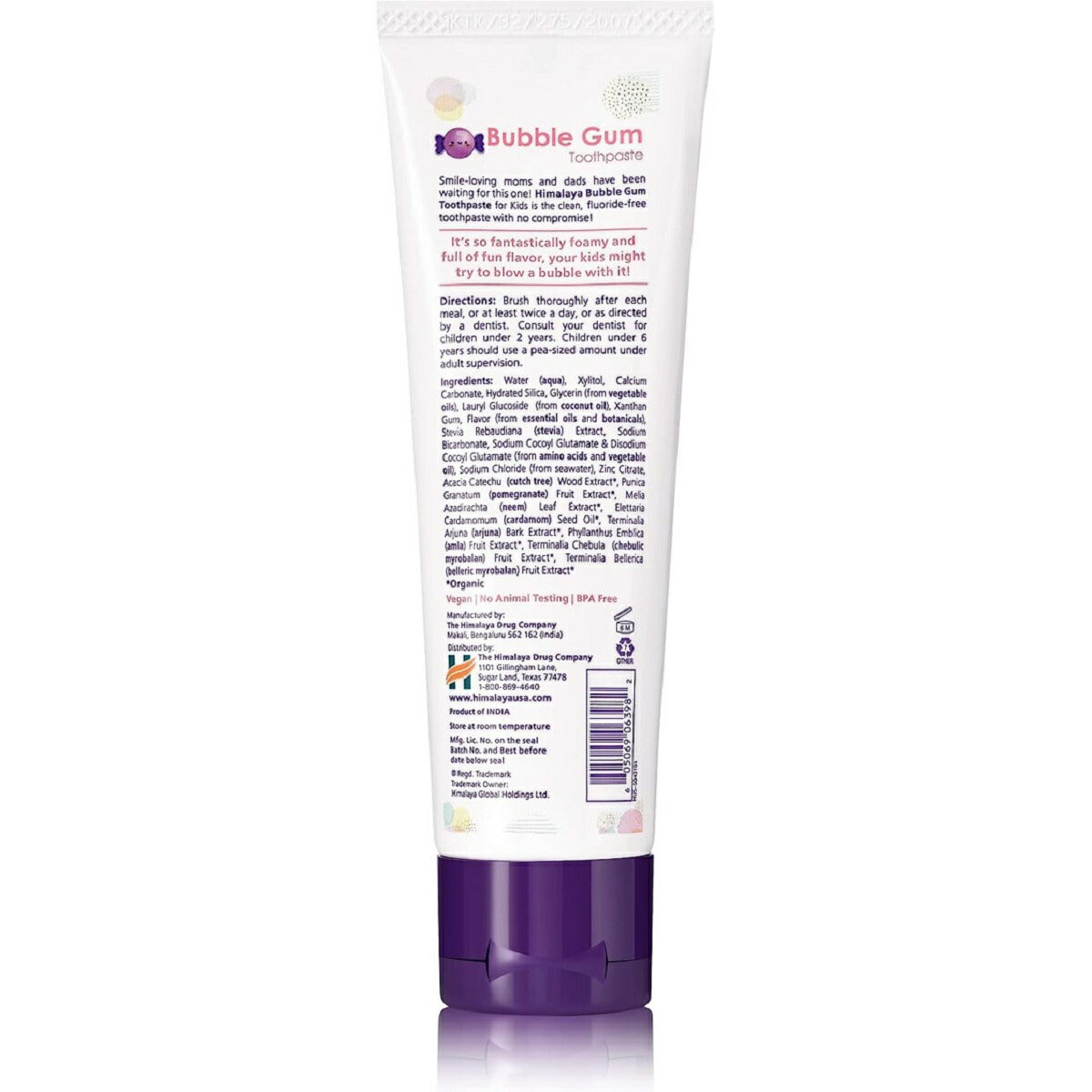【追跡可能海外メール便】Himalaya Botanique Kids Toothpaste, Bubble Gum Flavor 4.0 ozヒマラヤボタニーク 子供用歯磨き粉 バブルガム風味 113g子供用 こども用 フッ化物フリー