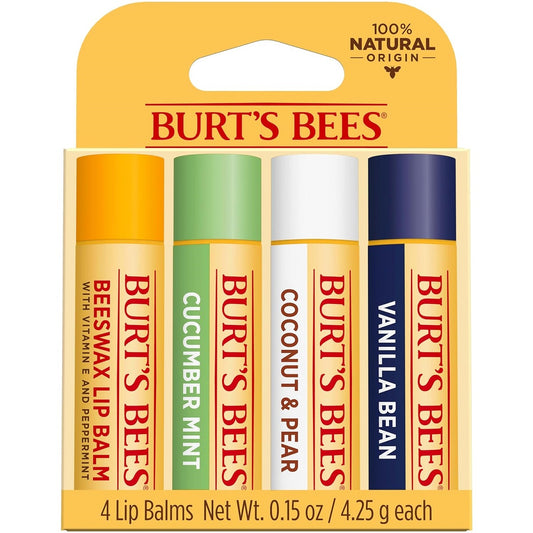 【追跡可能海外メール便】Burt's Bees Beeswax Lip Balm value 0.15oz/4-pack (Sweet Sorbet) バーツビーズ  リップバーム 4.25g / 4本セット(スイートシャーベット)ギフトセット ペパーミント キュウリミント ココナッツ バニラビーンズ