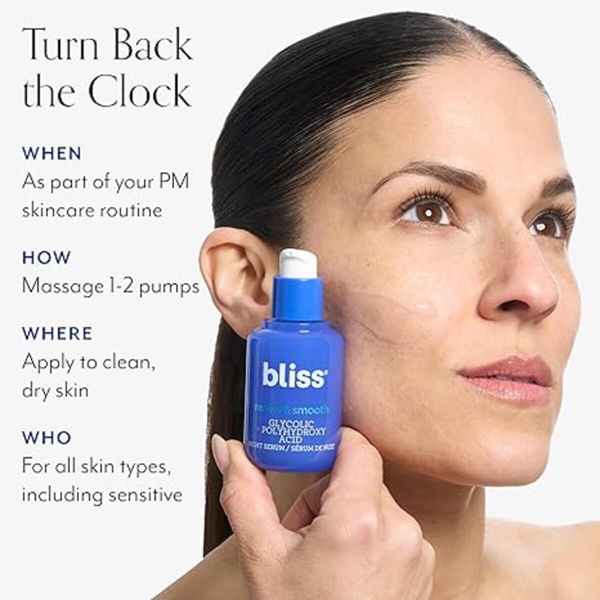 【追跡可能海外メール便】bliss Renew & Smooth Night Glycolic Acid Serum 1oz ブリス リニュー&スムース ナイト グリコール酸セラム 30ml ブライトニング 美容液 夜用 古い角質ケア ハリ 保湿