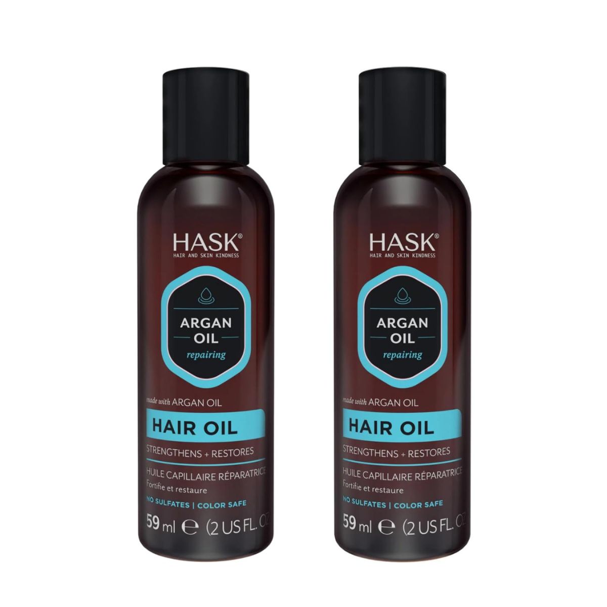 【エクスプレス便】HASK アルガン ヘアオイル 光沢 パサつき・縮れコントロール サルフェートフリー パラベンフリー HASK ARGAN Repairing Hair Oil for shine and frizz control - 2 Hair Oils