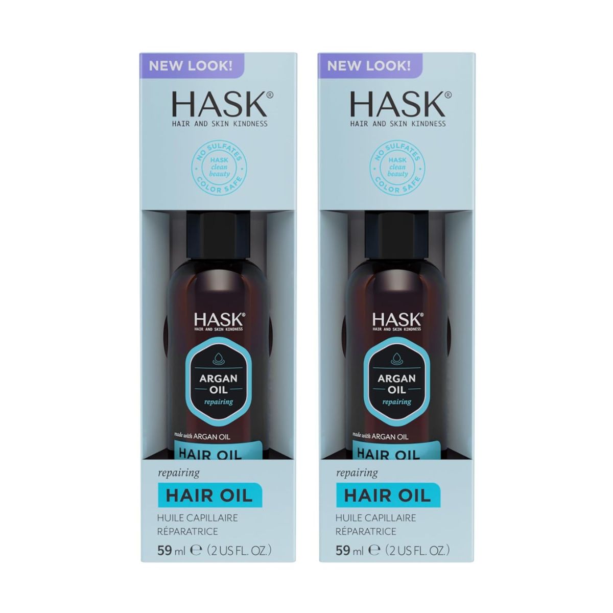 【エクスプレス便】HASK アルガン ヘアオイル 光沢 パサつき・縮れコントロール サルフェートフリー パラベンフリー HASK ARGAN Repairing Hair Oil for shine and frizz control - 2 Hair Oils