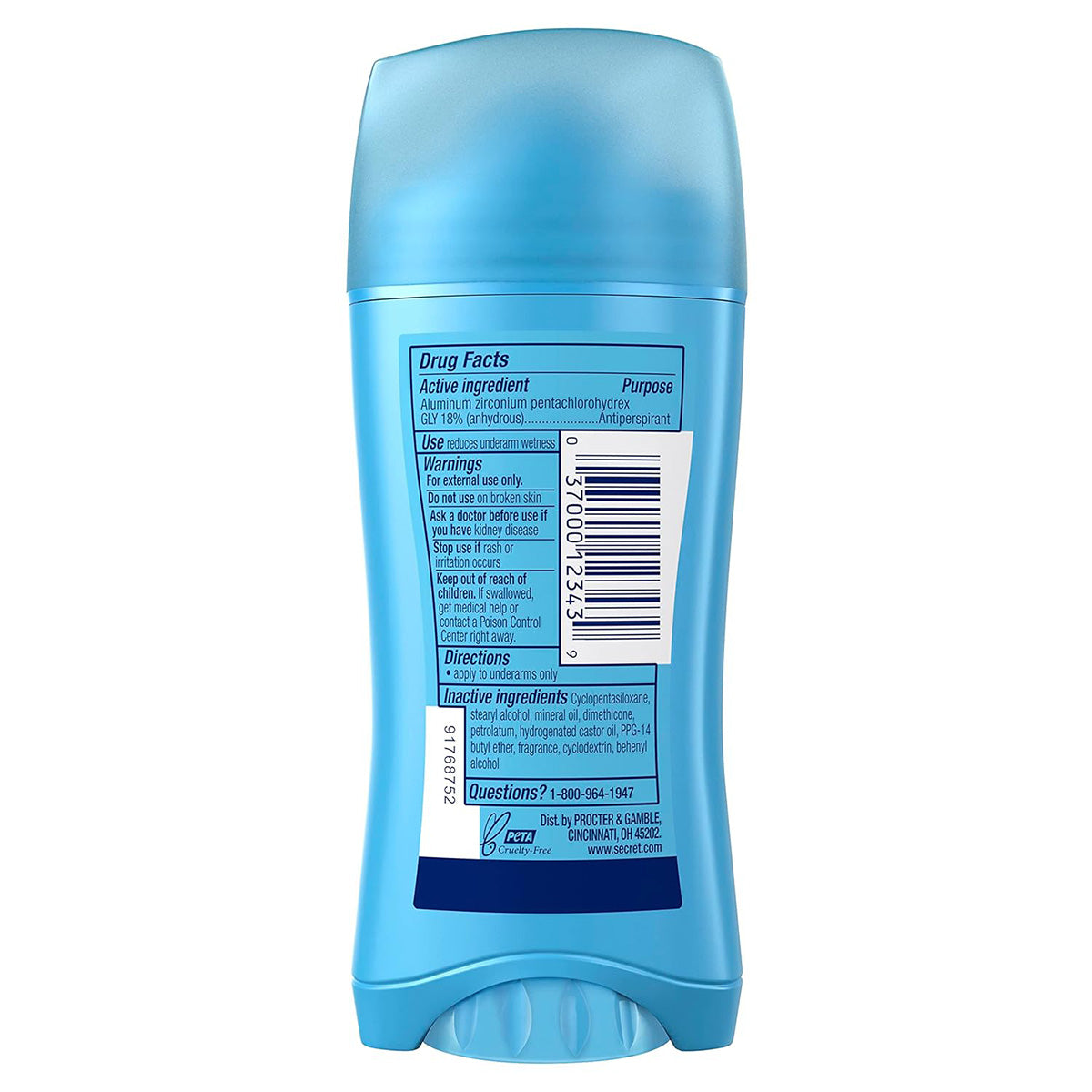 【追跡可能海外メール便】Secret Invisible Solid Antiperspirant and Deodorant for Women, Powder Fresh, 2.6 oz<br>シークレット インビシブルソリッド 制汗剤 パウダーフレッシュの香り <br>スティックタイプ 制汗剤 消臭剤 女性用