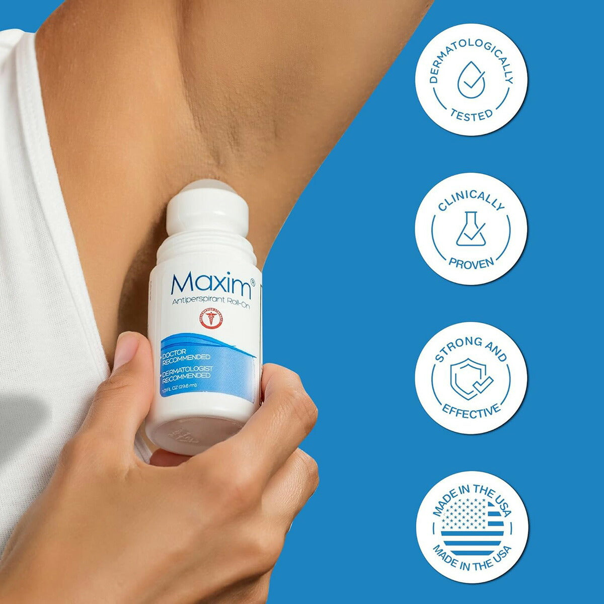 【エクスプレス便】Maxim クリニカルストレンス ロールオン制汗剤 29.6ml Maxim Clinical Strength Antiperspirant 1.0fl oz 汗対策 パースピレックス 汗止め わき汗 制汗剤 海外製品 ワキガ 汗の匂い 汗臭