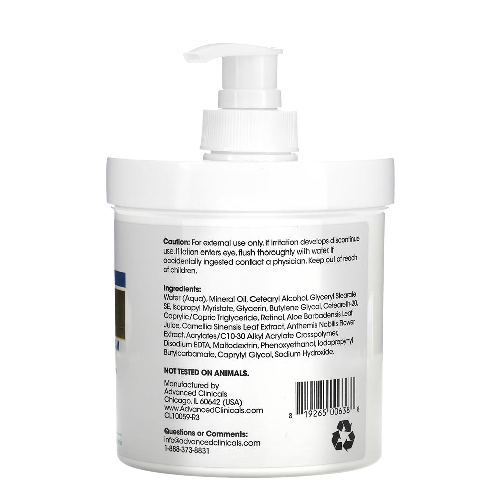 【エクスプレス便】Advanced Clinicals レチノール 顔&身体用 保湿クリーム 16 oz 454 g アドバンスドクリニカルズ