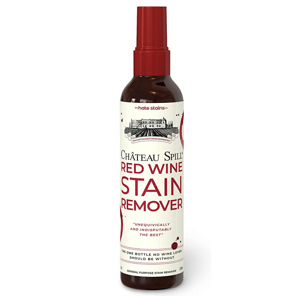 【追跡可能海外メール便】CHATEAU SPILL 赤ワイン用 ステイン取り スプレー 120ml 子供 ペット CHATEAU SPILL Red Wine Stain Remover for Clothes 4oz 赤ワイン好きに 染みとり 手入れ 汚れ 対策 便利 グッズ 服 衣類 テーブルクロス カーペット