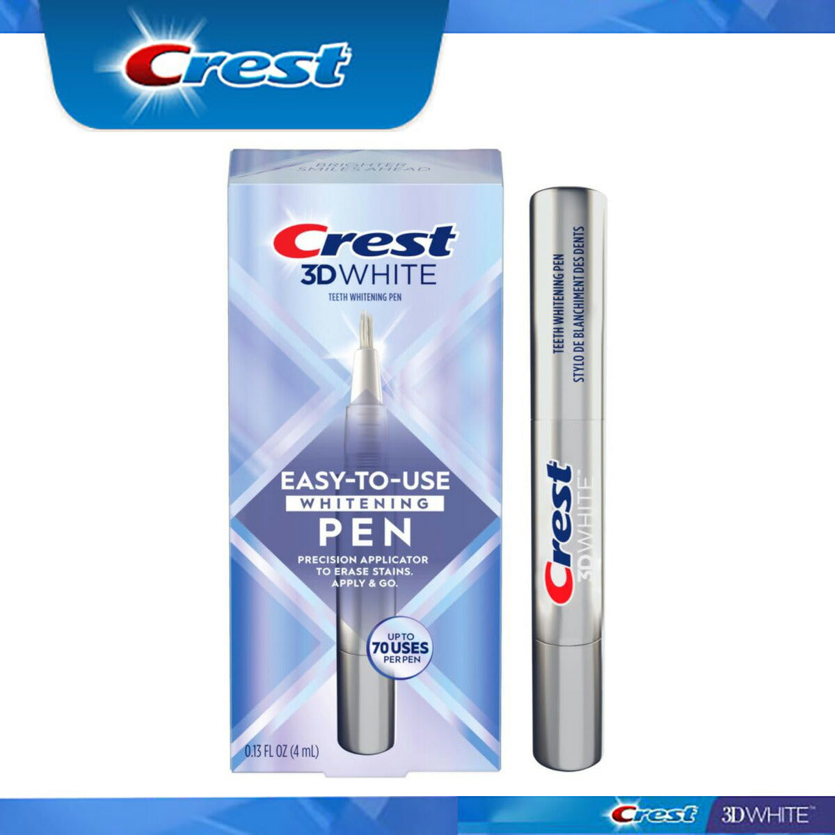 【追跡可能海外メール便】 クレスト ホワイトニング ジェル ペン 4ml Crest 3DWhite Easy-To-Use Whitening Gel Pen, 1 Count 0.13fl oz (4ml) ホワイトニングペン 白い歯 歯のケア