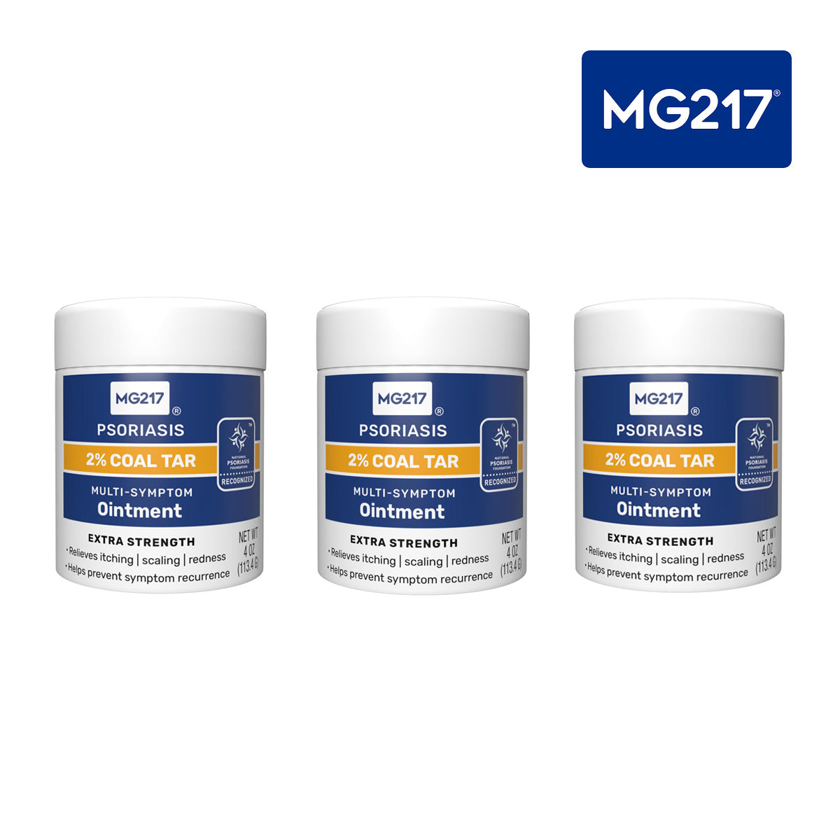 【エクスプレス便】【お得な3個セット】MG217 PSORIASIS multi symptom ointment intensive strength PACK OF 3 MG217軟膏 4.0oz