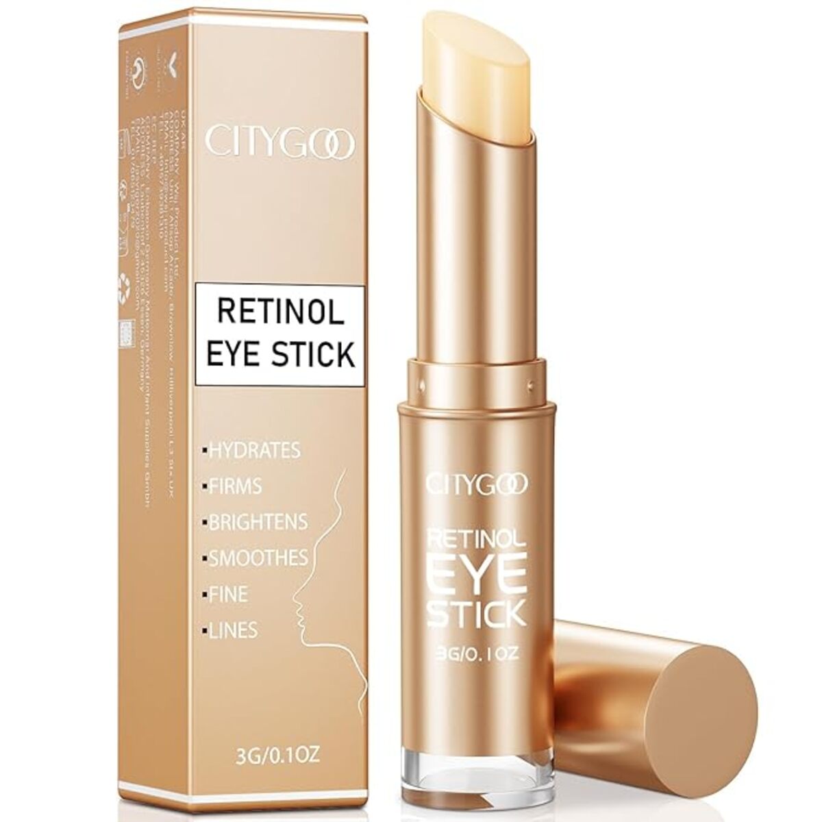 【追跡可能海外メール便】CITYGOO Retinol Eye Stick With Collagen 0.1oz シティグー コラーゲン レチノール配合 アイスティック ヒアルロン酸 配合 保湿 3g