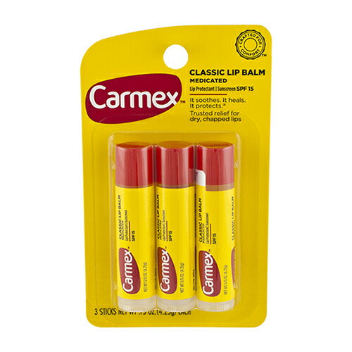 【追跡可能海外メール便】Carmex 3本セット クラシック リップスティック カーメックス