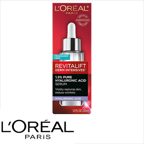 【追跡可能海外メール便】L'Oreal Paris Skincare Revitalift Derm Intensives 1.5% Pure Hyaluronic Acid Face Serum 1oz ロレアルパリ レバイタリフト ヒアルロン酸美容液 スキンケア ヒアルロン酸 美容液