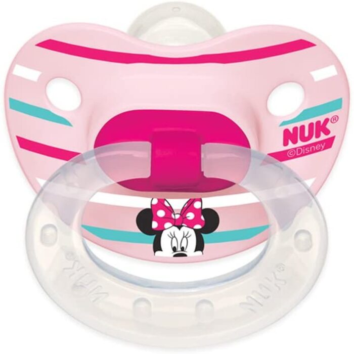 【追跡可能海外メール便】NUK ヌーク ディズニーベイビーおしゃぶり 6~18ヶ月用 Disney Baby Puller Pacifier, 6-18 Months, Minnie Mouse Assorted Colors, 1 pk おしゃぶり ヌーク ベイビー 赤ちゃん