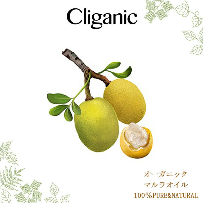 【追跡可能海外メール便】Cliganic マルラオイル 60ml 100%ピュア&天然 オーガニック クリガニック (2液量オンス) スキンケア 美容オイル 保湿 エイジングケア マッサージオイル ヘアケア アレルギー 抗ヒスタミン ヘアオイル ブースター