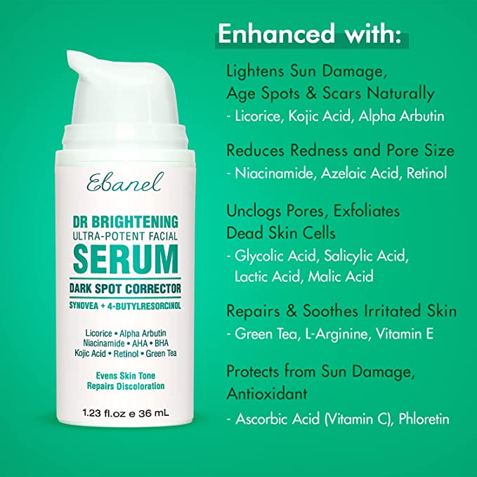 【追跡可能海外メール便】Ebanel Dark Spot Remover for Face Brightening Serum 1.23oz 36ml トーンアップ 色素沈着 ナイアシンアミド コウジ酸
