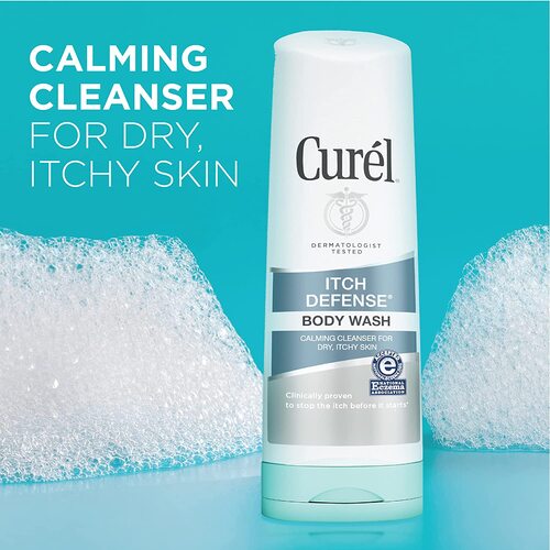 【エクスプレス便】キュレル かゆみ止めデイリー クレンザー ホホバオイルとオリーブオイル配合 Curel Itch Defense Calming Daily Cleanser 10oz 295ml ボディウォッシュ、ソープフリー処方 乾燥肌 保湿乳液
