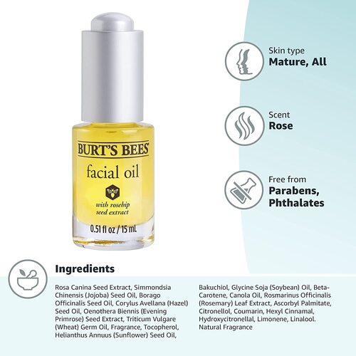 【追跡可能海外メール便】バーツビーズ フェイスオイル ハイドレーティング フェイシャルケア 15ml Face Oil, Burt's Bees Hydrating Facial Care, 0.05 fl ozバーツビーズ ケア オイル ボディケア メール便