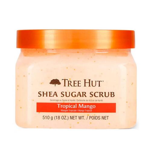 【エクスプレス便】ツリーハット シアシュガースクラブ トロピカルマンゴー 510g Tree Hut Shea Sugar Scrub Tropical Mango, 18oz ウルトラハイドレーティング&エクスフォリエイティングスクラブ