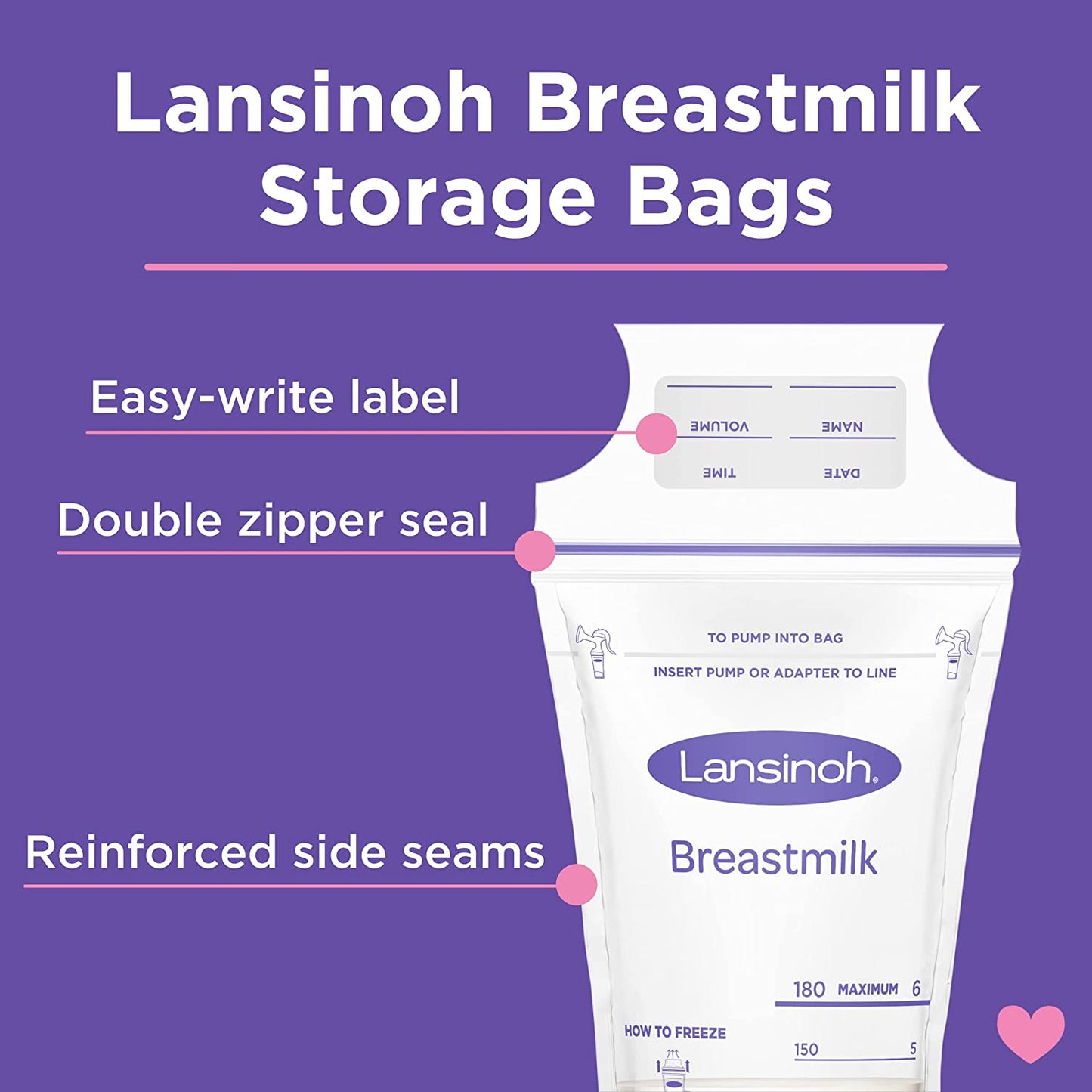 【エクスプレス便】Lansinoh Breastmilk Storage Bags 100 Count ランシノー母乳保存バック 100枚入り 赤ちゃん ベイビー 母乳 授乳用ミルクバッグ