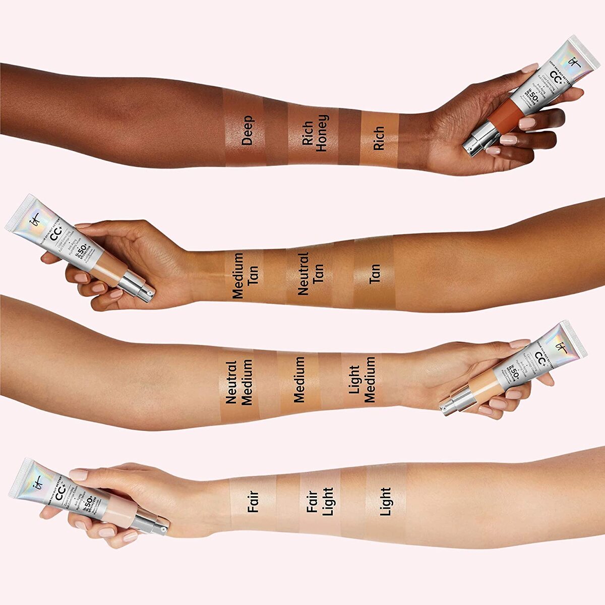 【エクスプレス便】イットコスメティクス ユアスキンバットベター ライトミディアム IT Cosmetics Your Skin But Better CC+ Cream, Light Medium (C)クリーム、フルカバーファンデーション、保湿美容液、SPF 50+ 日焼け止め - ナチュラルフィニッシュ - 1.08oz.