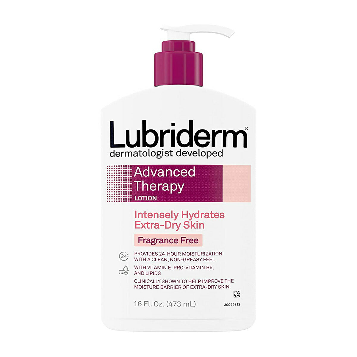【エクスプレス便】Lubriderm Advanced Therapy Fragrance-Free Moisturizing Lotion with Vitamins E and Pro-Vitamin B5 16oz 473ml ルブリダーム アドバンスド 無香料 モイスチャーライジングローション ビタミンE ビタミンB5