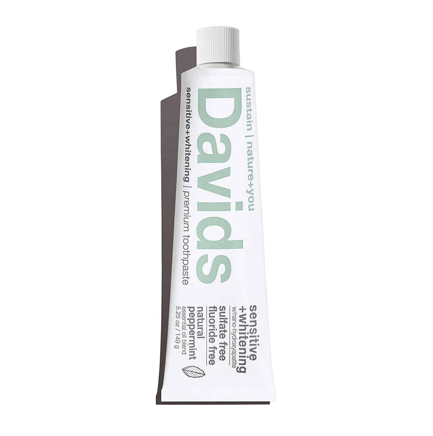 【追跡可能海外メール便】 Davids Nano Hydroxyapatite Natural Toothpaste Sensitive Whitening 5.25oz デイヴィッズ ホワイトニングトゥースペースト(センシティブ)149g 歯磨き粉 ホワイトニング フッ素無添加 ミントフレーバー
