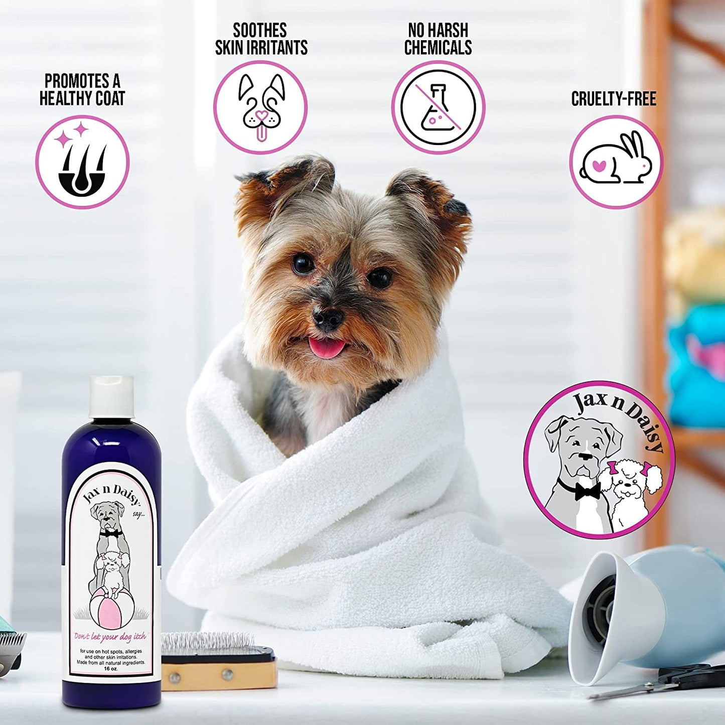 【エクスプレス便】Jax N Daisy "Don't let Your Dog Itch" Lotion 16oz 犬用ローション ふけ かゆみ 発疹 アレルギー ノミ