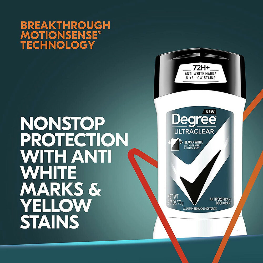 【追跡可能海外メール便】Degree Men UltraClear Antiperspirant Protects from Deodorant Stains Black + White Mens Deodorant 2.7 oz <br>Degree Men ウルトラクリア ブラック&ホワイト デオドラント 汗 ニオイ対策に 76g <br>制汗剤 汗染み