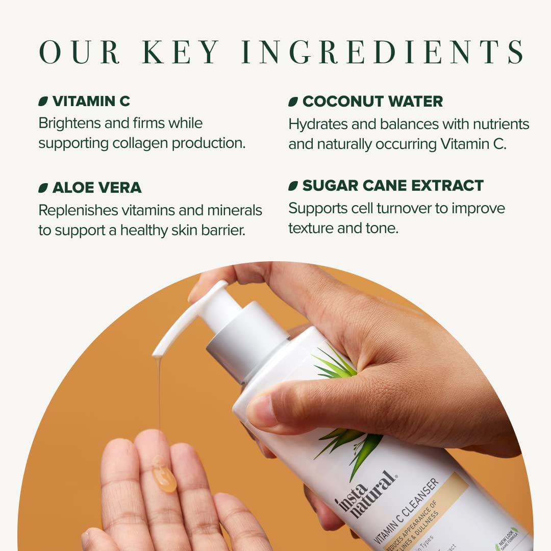 【エクスプレス便】insta natural Vitamin C Cleanser Face Wash 6.7oz インスタナチュラル ビタミンC洗顔料 フェイスウォッシュ 200ml ビタミンC ココナッツウォーター スキンケア 美容 クリーム