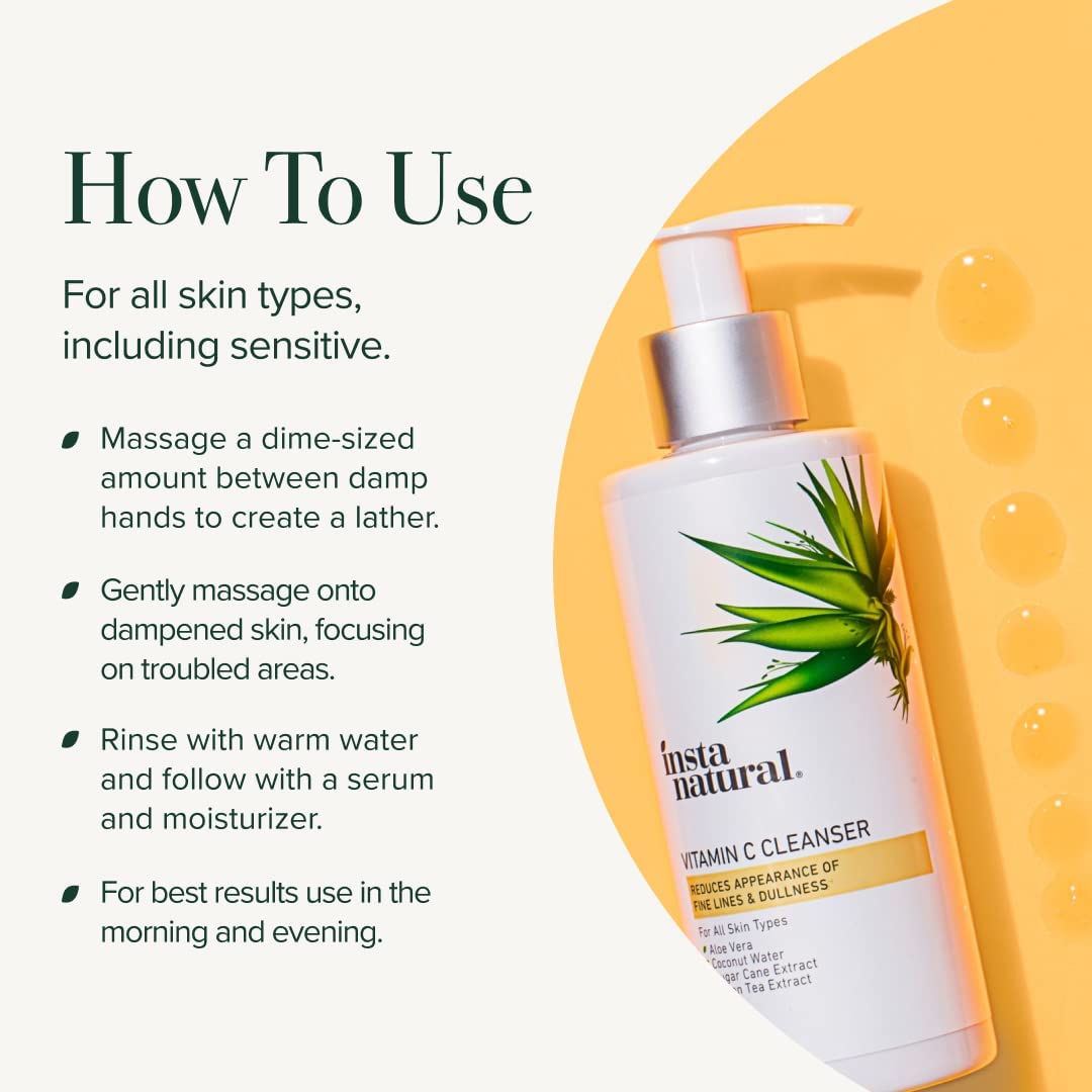 【エクスプレス便】insta natural Vitamin C Cleanser Face Wash 6.7oz インスタナチュラル ビタミンC洗顔料 フェイスウォッシュ 200ml ビタミンC ココナッツウォーター スキンケア 美容 クリーム