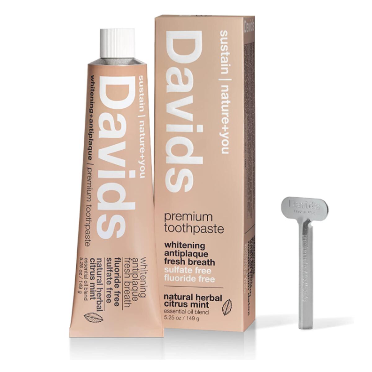 【追跡可能海外メール便】 Davids Natural Toothpaste ハーバルシトラスミント 149g Herbal Citrus Peppermint 歯磨き粉 ホワイトニング フッ素無添加 ハーバルシトラスミント味