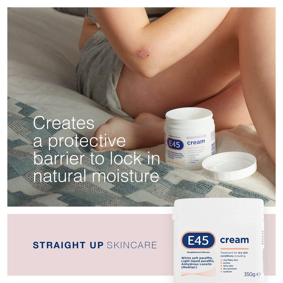 【エクスプレス便】E45 ボディークリーム E45 Dermatological Cream Treatment for Dry Skin Conditions (350g)