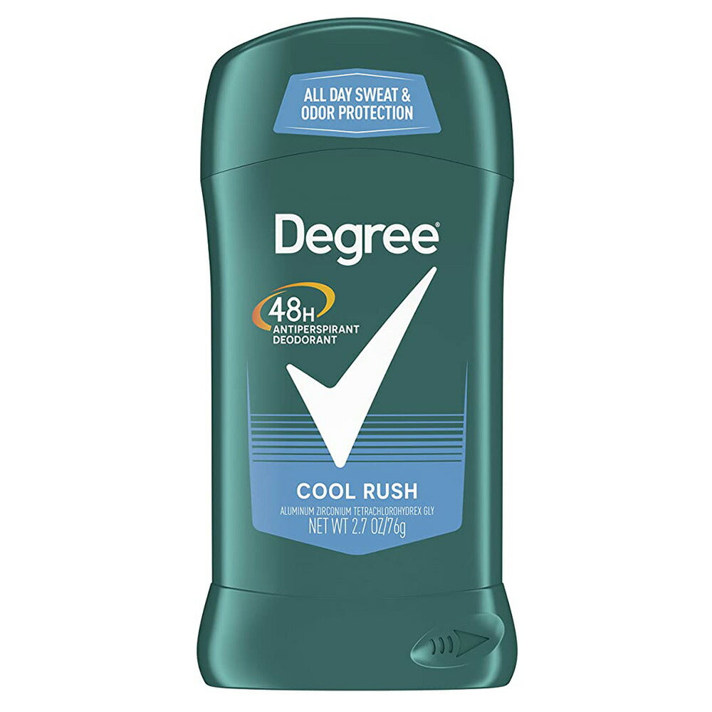 【追跡可能海外メール便】Degree Men Antiperspirant Deodorant 48-Hour Odor Protection Cool Rush Mens Deodorant Stick 2.7 oz クールラッシュ デオドラント 汗 ニオイ対策に 76g <br>制汗剤 汗染み