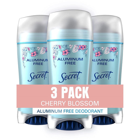【エクスプレス便】【3本セット】Secret アルミニウムフリー 制汗剤 チェリーブロッサム 68g シークレット Secret Aluminum Free Deodorant for Women Cherry Blossom 2.4oz 女性用 デオドラント アルミフリー 桜の香り